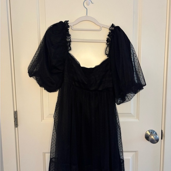 Windsor Black Polka Dot Sheer Dress - Picture 2 of 12